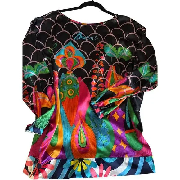 DESIGUAL blouse size Large L - UNIQUE - Picture 4 of 5